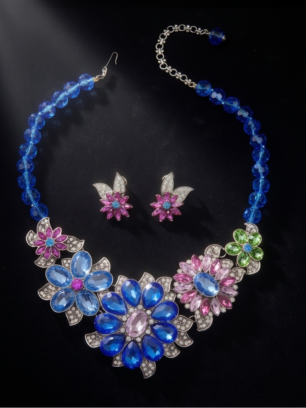 Heidi Daus "Glorious Garden" Crystal Floral Necklace And Earring Set